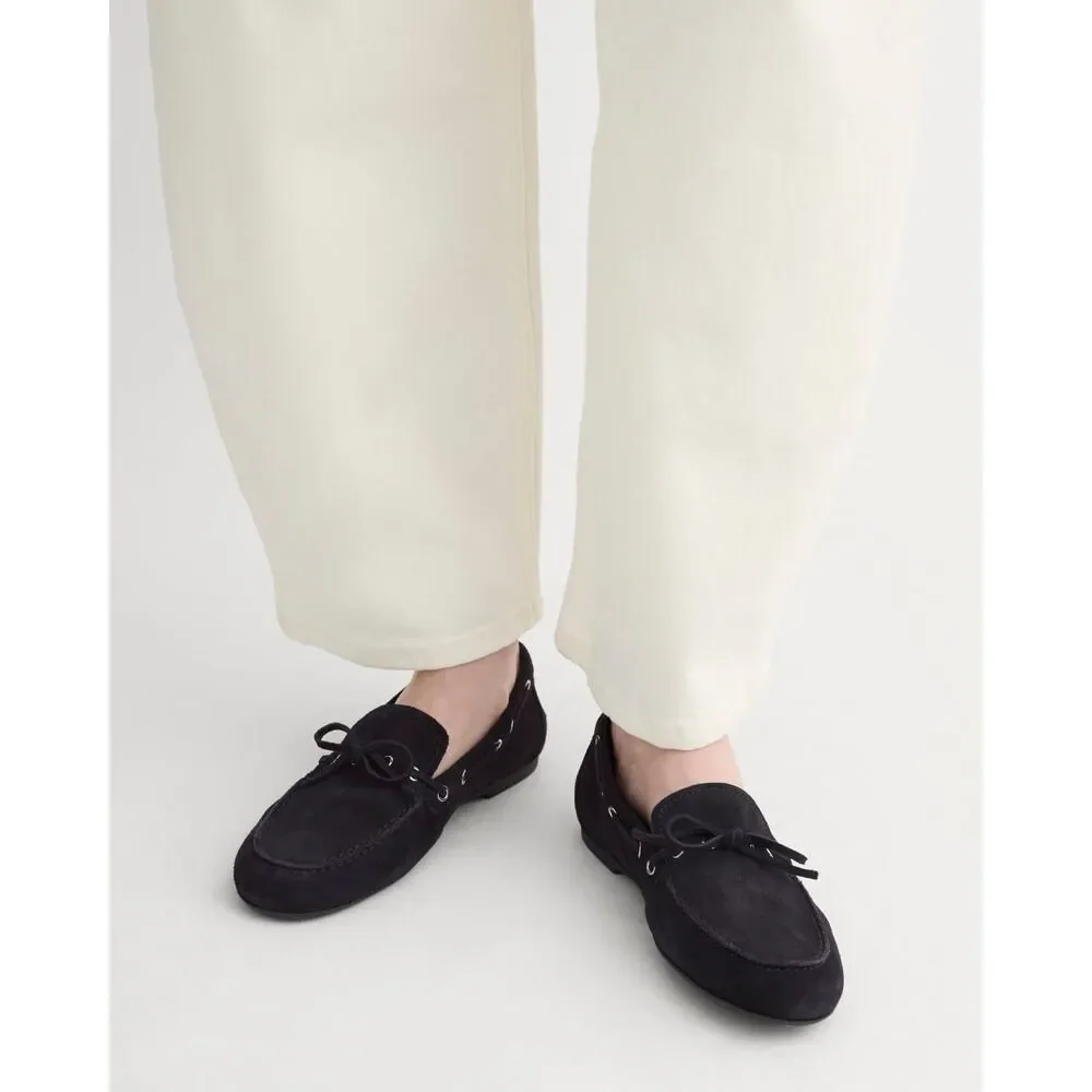 Everlane Dark Navy Suede Boat Shoes Womens Size 8 NWB Minimalist Loafers Flats